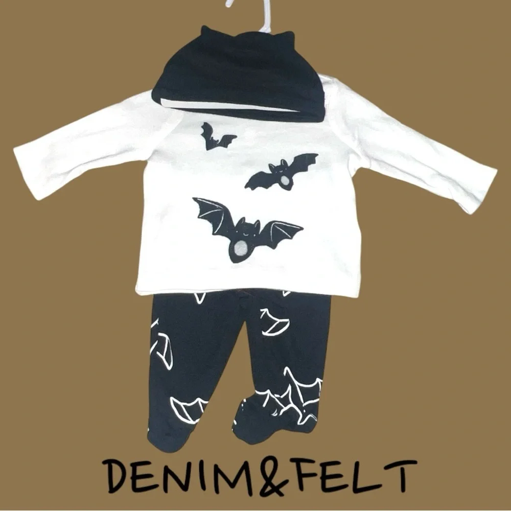Carter's 3-Piece Baby Girl Halloween Top, Bottoms, & Hat Set | NEW/NWT!!🦇🖤🦇🖤